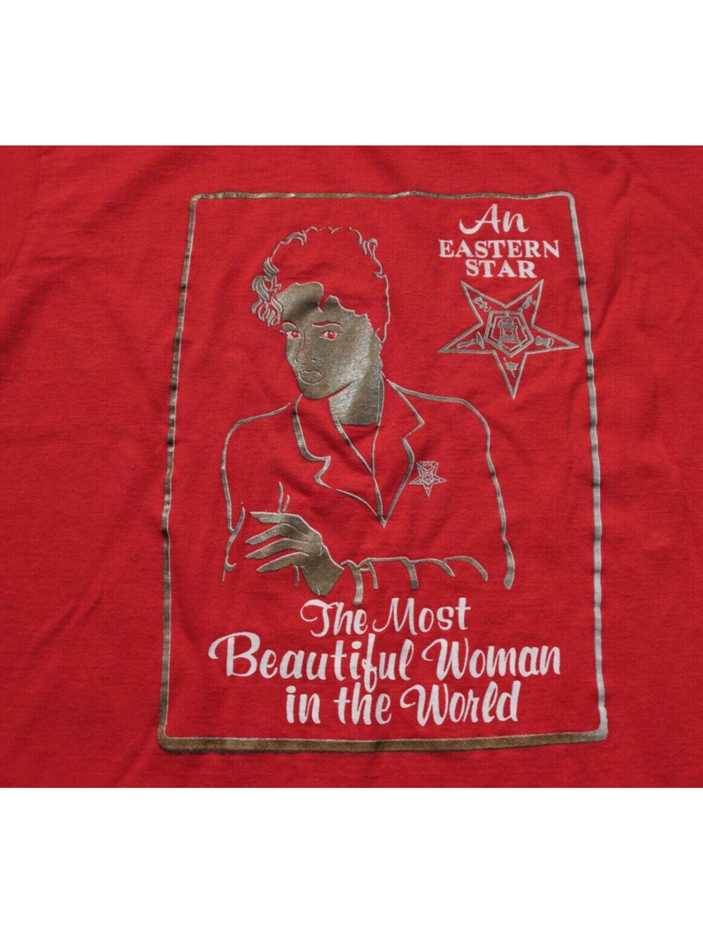 Vintage 90s Eastern Star T-Shirt Woman Mason Freemason Oneita Shirt
